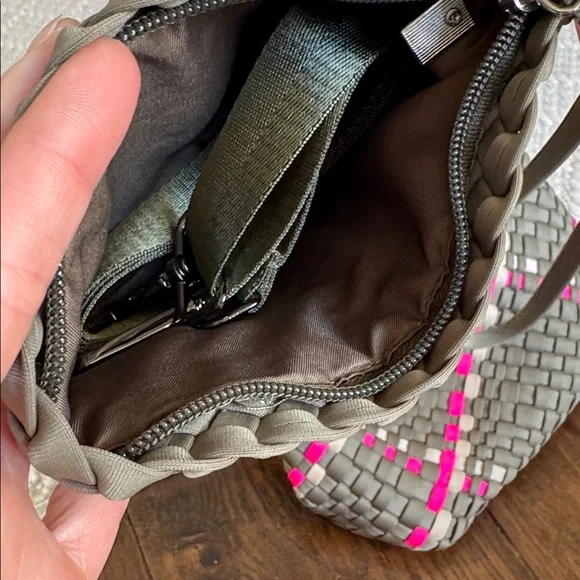 NWT - Parker & Hyde - Woven Mini Tote Bag - Sage Multi Pink - Picture 7 of 7